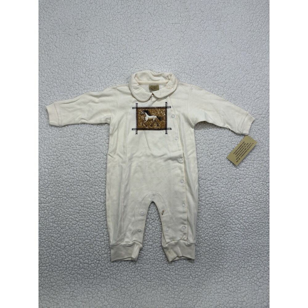 NWT Western Go Baby Jumpsuit 12 Months Cowboy Rodeo Lasso Horse Collared
